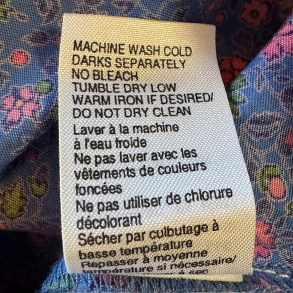 Hartstrings Blue Pink Floral Button Shirt sz 6X - Picture 5 of 9